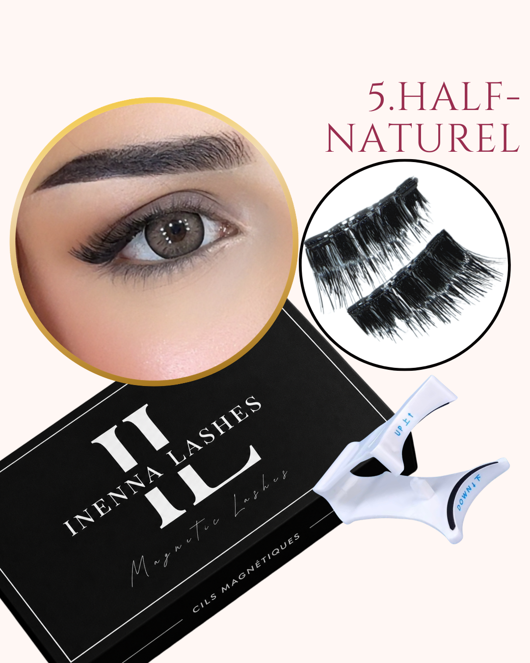 5. HALF-NATUREL  Cils magnétiques رموش مغناطيسية